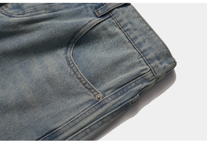 Relaxed Straight Leg Wide Leg Jeans Men Casual Pants
