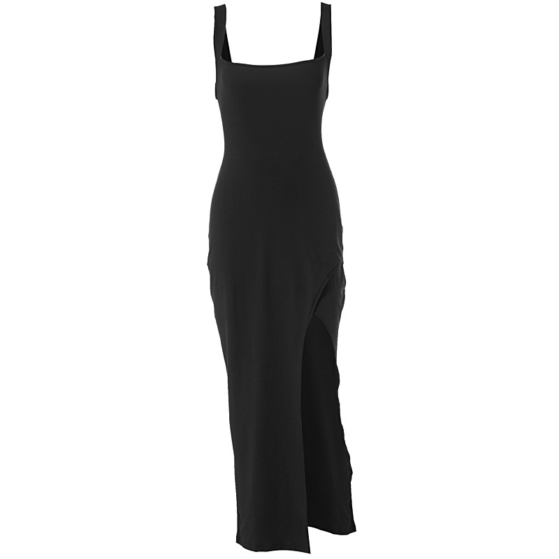 One Shoulder Side Split Open Back Bodycon Dress