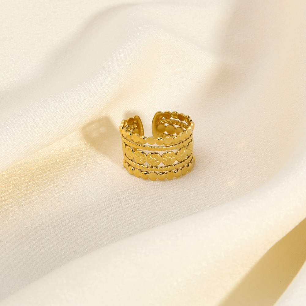 Steel Rings For Women Men Gold Color Hollow Wide Ring Female Male Party Finger Jewelry Gift Trend Free Shipping