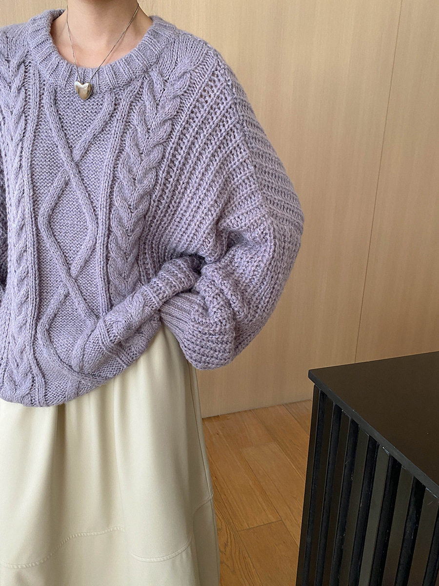 Relaxed Fit Solid Long Sleeve Sweater