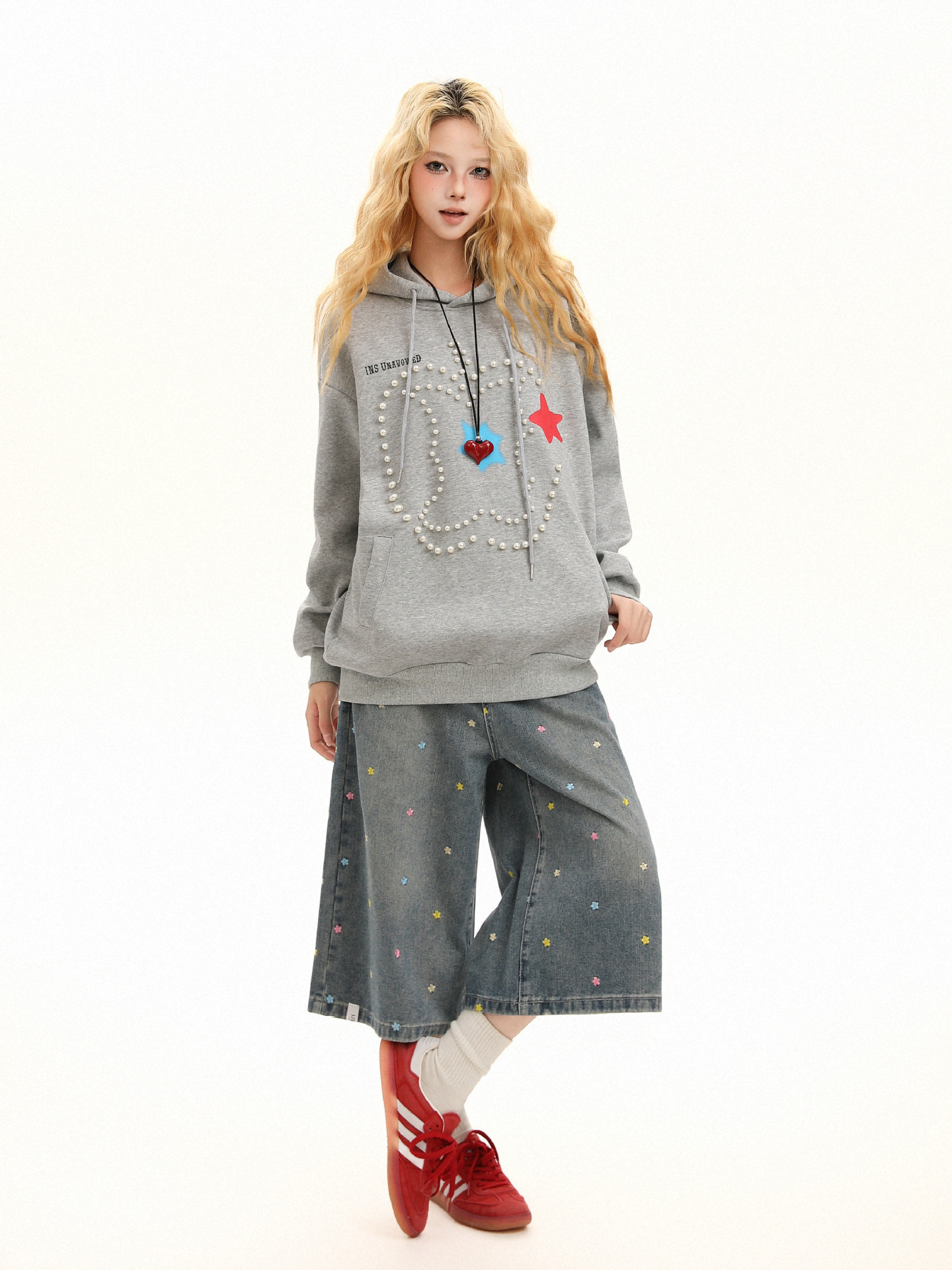 Vintage Cotton Studded Hoodie