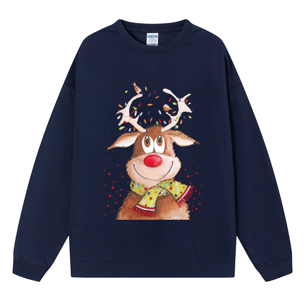 Ladies Oversized Winter Deer Anime Cotton Hoodie