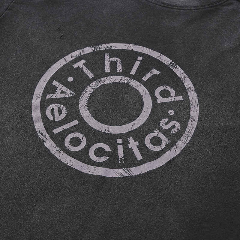 Oversized Vintage Graphic Torn Layered Full Arm T-Shirt