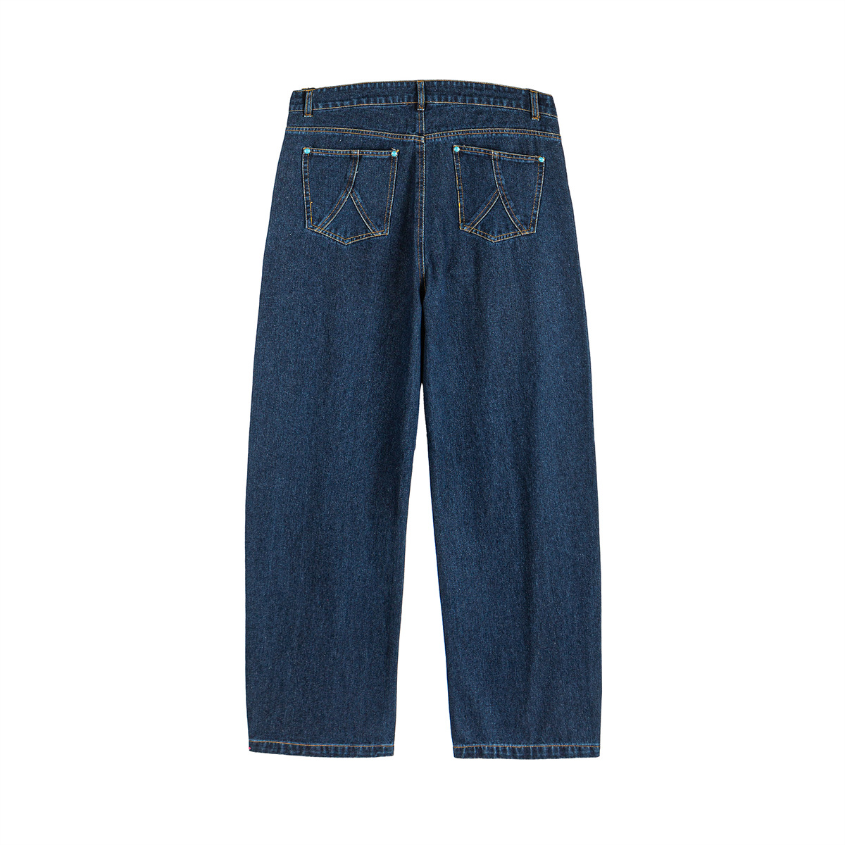 Casual Loose Fit Wide Leg Washed Denim Pants
