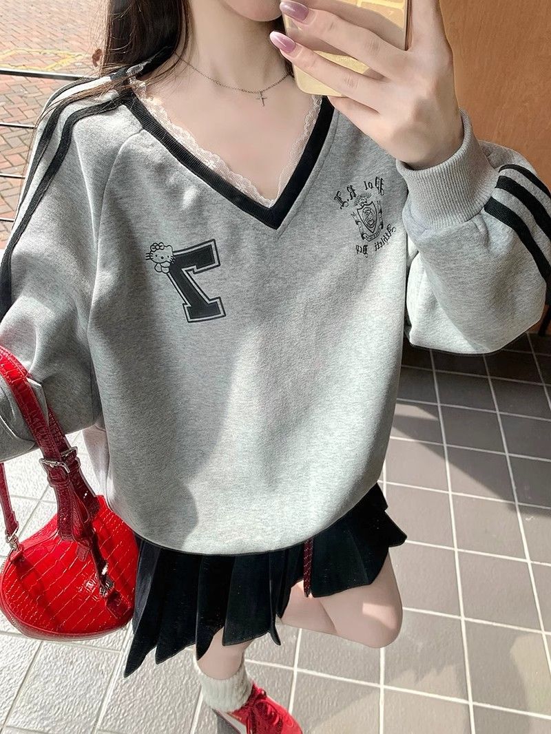 Ladies Japanese Graphic Oversized Polyester Hoodie