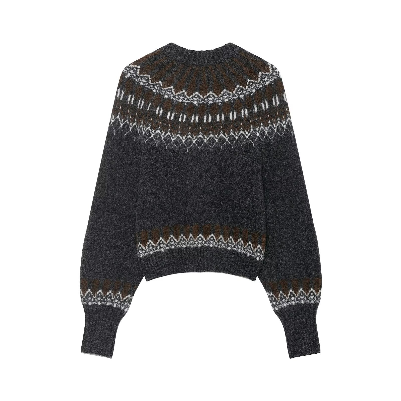 Jacquard knitted sweater