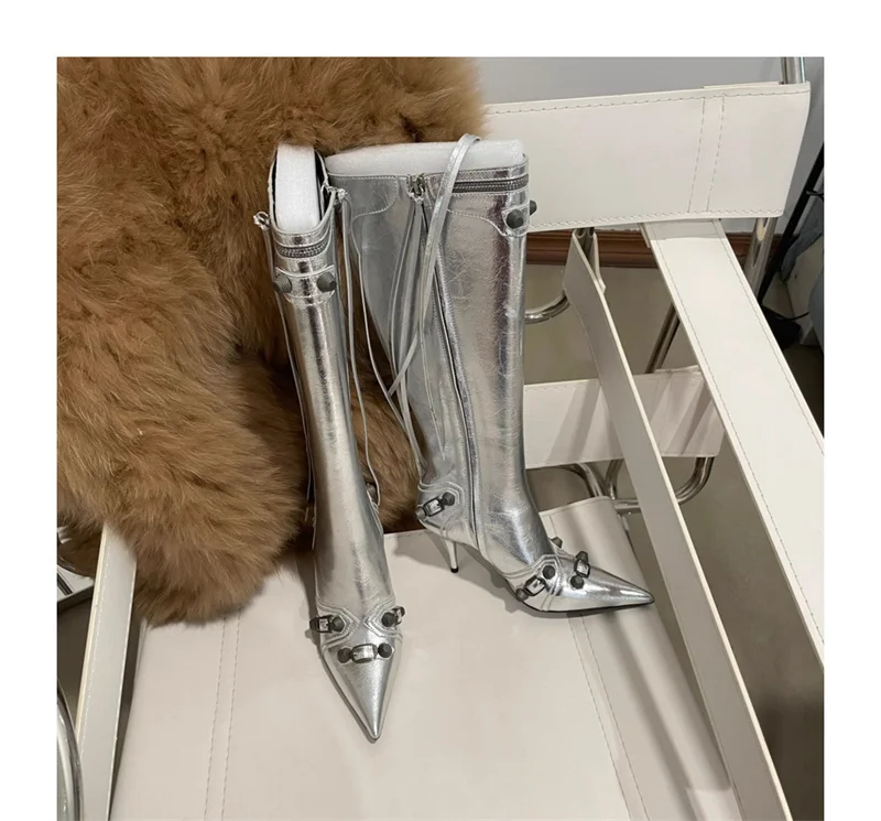 Martin Stiletto Fiber Boots Back Closure