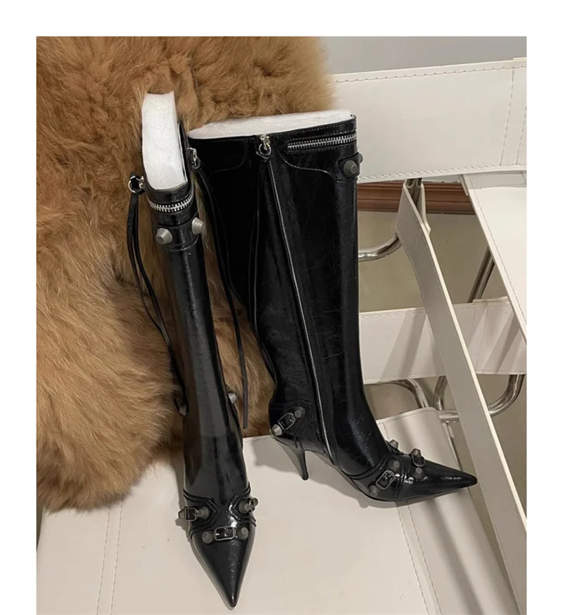 Martin Stiletto Fiber Boots Back Closure