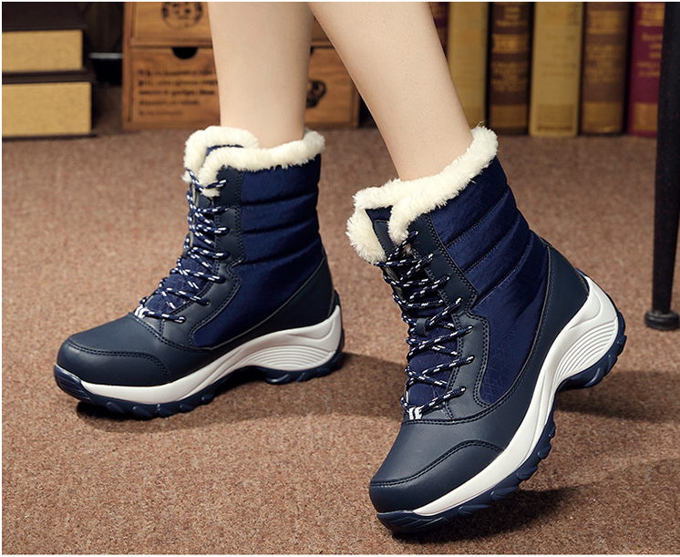 Snow boots, women's boots, flat heels, Martin boots, women's boots, lace up, women's cotton shoes, oversized outdoor travel