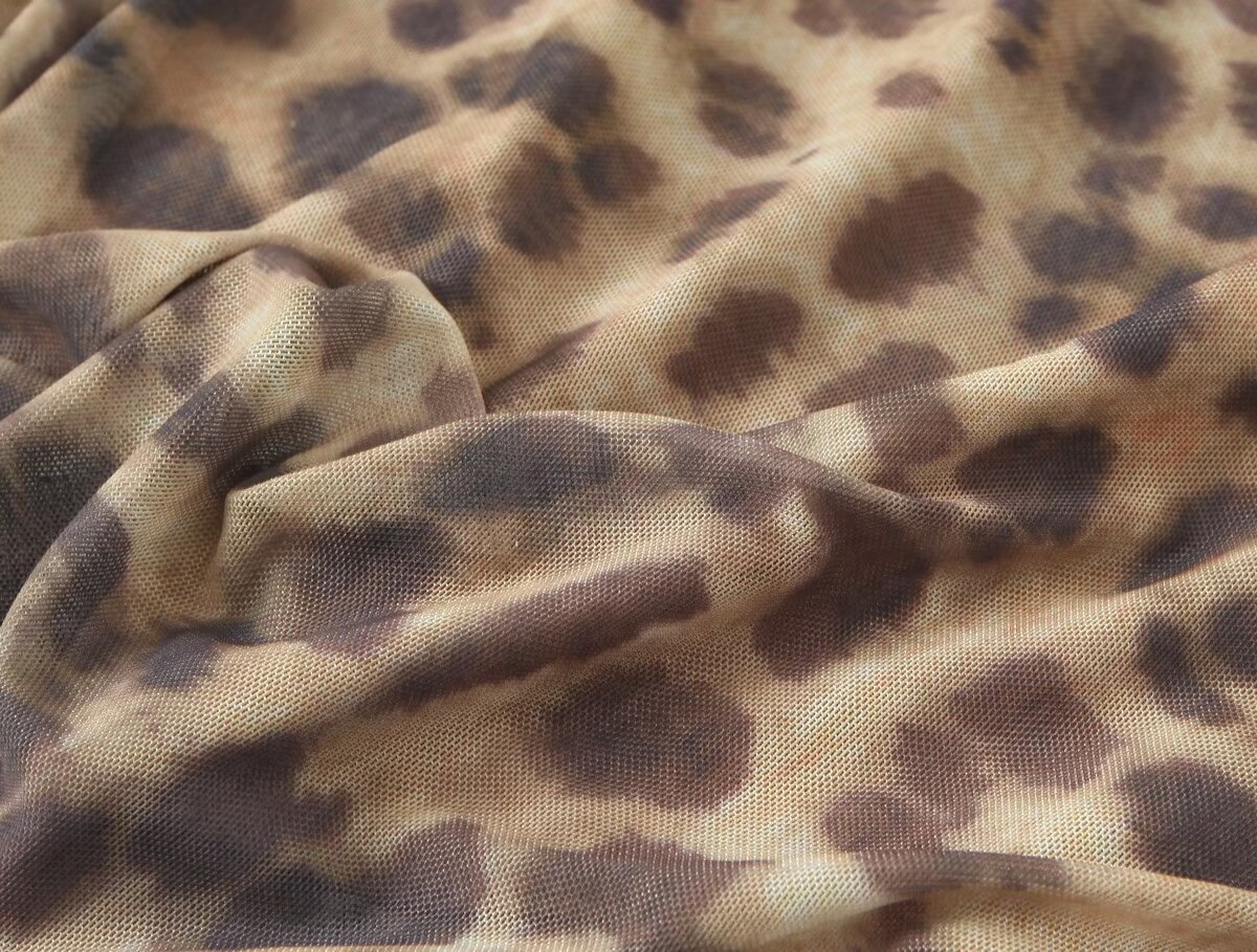 Short Leopard Print Mesh Strapless Dress