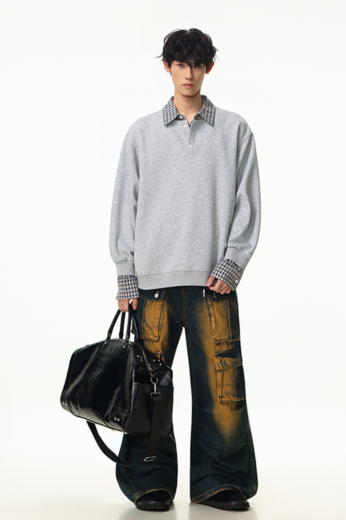 Solid Faux Layered Hoodie