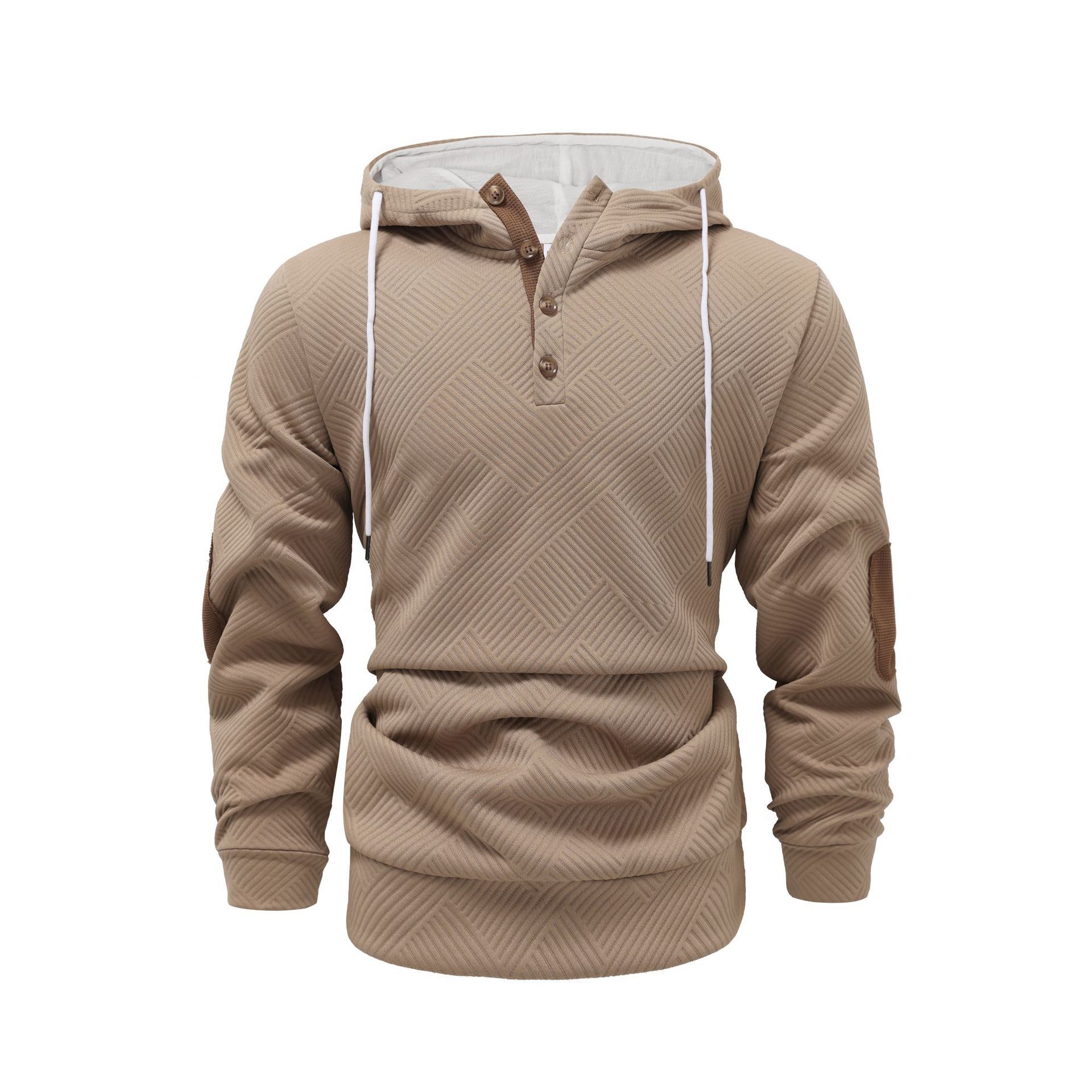 Oversized Textured Polyester Long Sleeve Hoodie