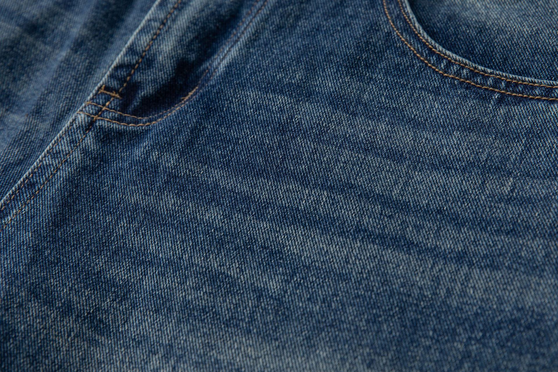Denim Pants Men's Loose Cuff Tapered Jeans with Catwhisker Wash Casual Long Pants