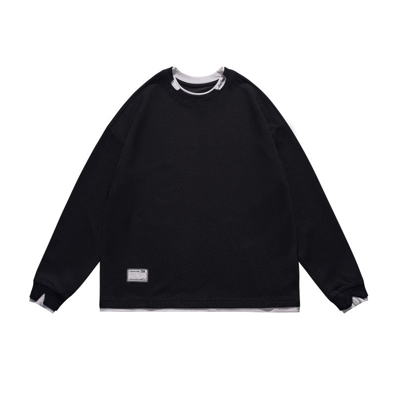 Layered Letter Print Oversized Hood Sweatshirt