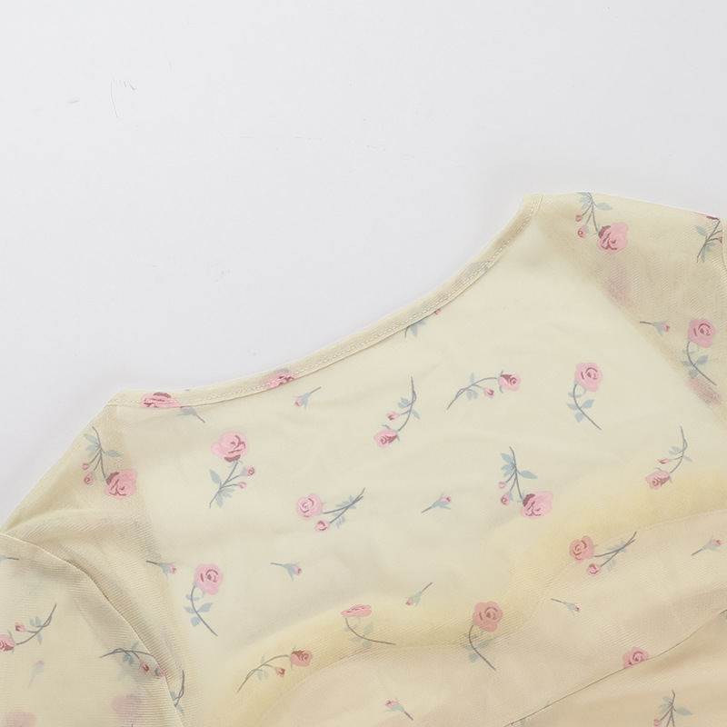 Vintage Square Neck Full-Sleeve Fitted Elastic Polyester Dress