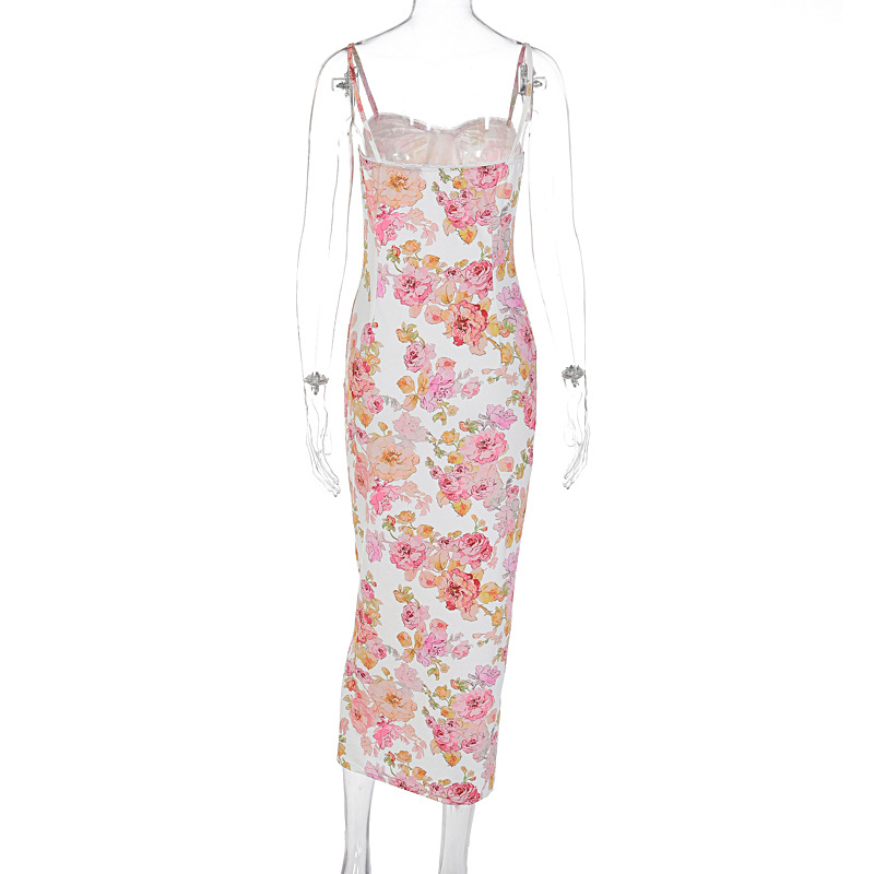 Collarless Sleeveless Straight Cut Mid Waist Polyester Dress
