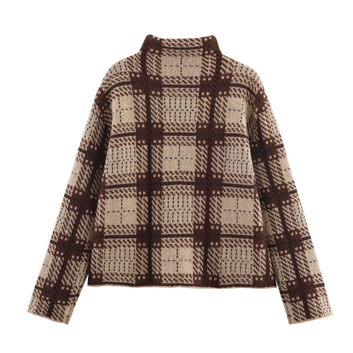 Long Sleeve Checkered Streetwear Sweater