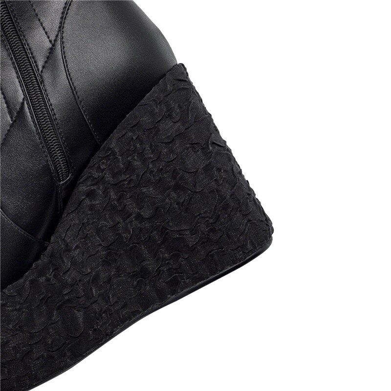 Newest Women Ankle Boots Autumn Winter Fashion Punk Style High Platforms Wedges Heels Shoes Party Night Club
