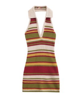 Sexy Off-the-Shoulder Backless Bodycon Striped Dress for Women