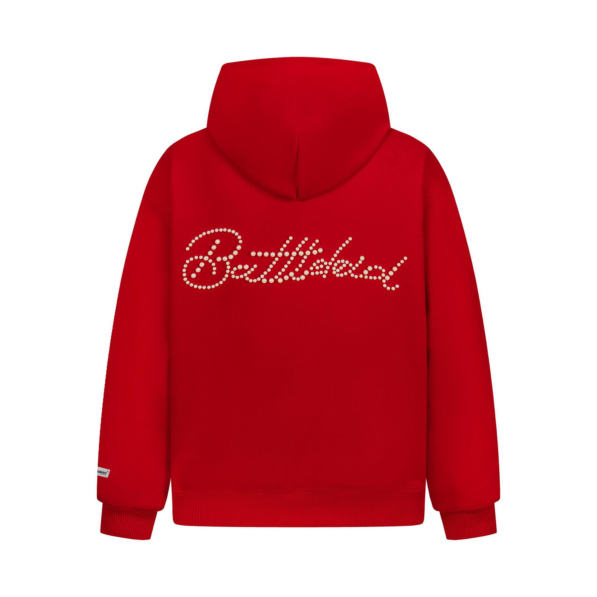 Cotton Urban Alphabet Beaded Hoodie
