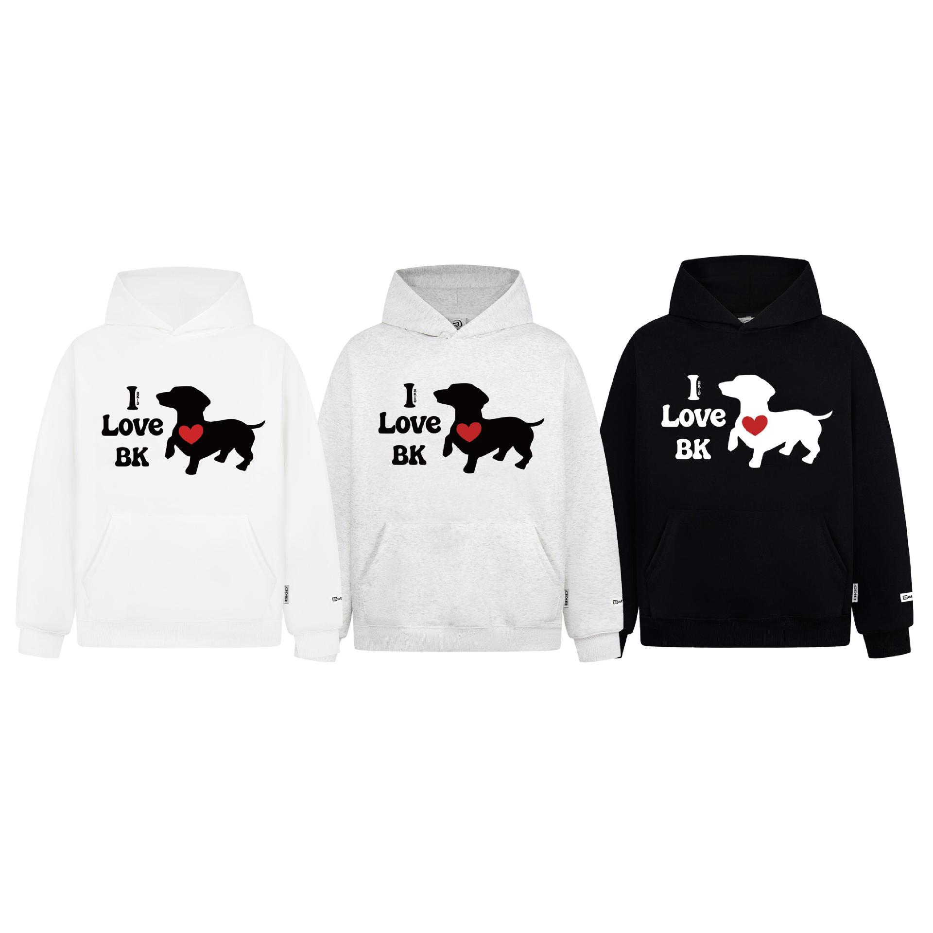 Cotton Dog Puff Print Hoodie