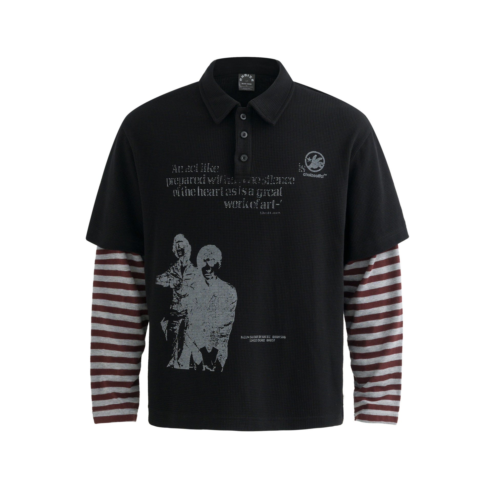 Button-Front Athletic Sweatshirt with Dual Bands