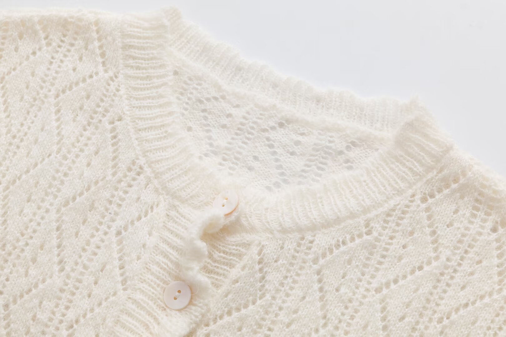 Ladies' Regular Fit Solid Polyester Button-Front Cardigan
