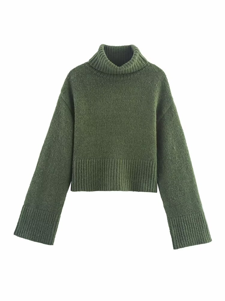 Polyester Stand Collar Full Sleeve Plain Sweater