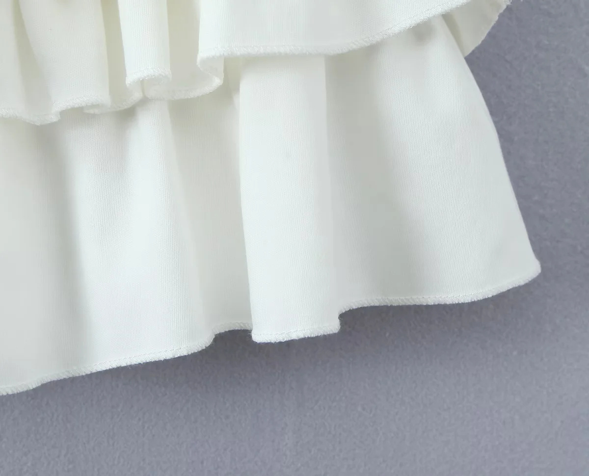 Square neck high elasticity sleeveless short skirt