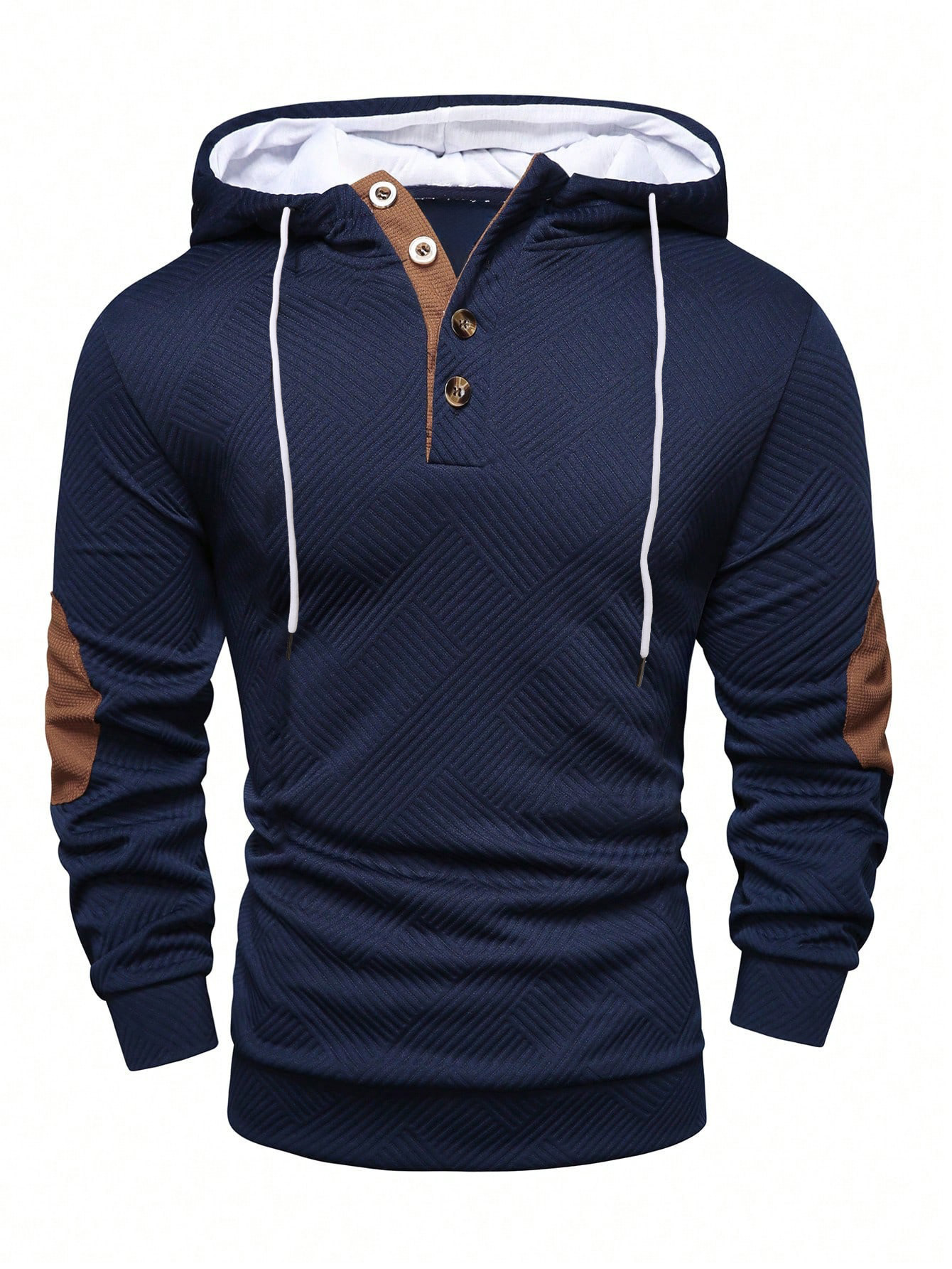 Oversized Textured Polyester Long Sleeve Hoodie