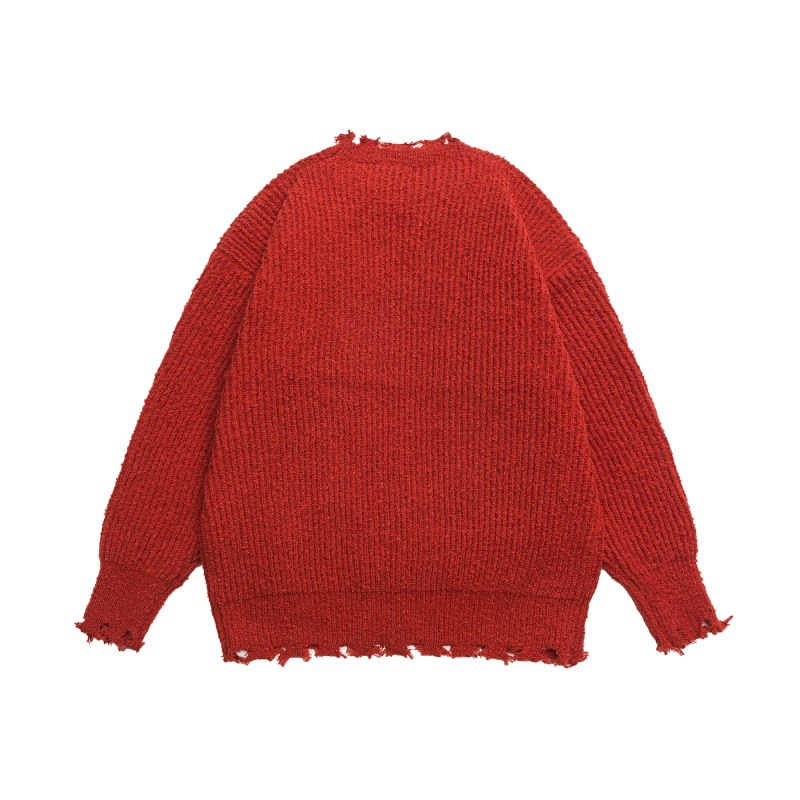 Oversized Color Block Sweater Long Sleeve Polyester