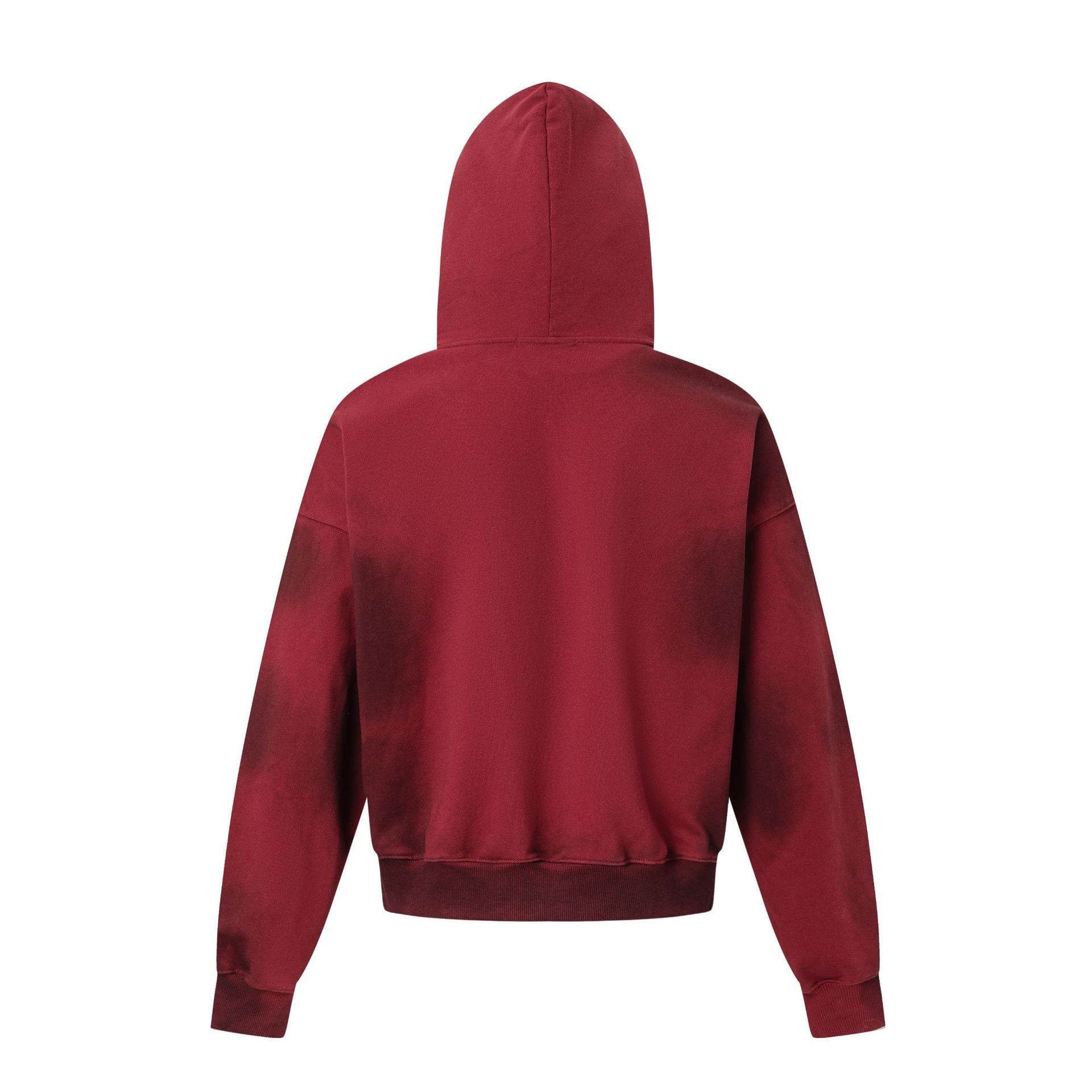 Streetwear Cropped Boxy Pony Print Zipper Hoodie