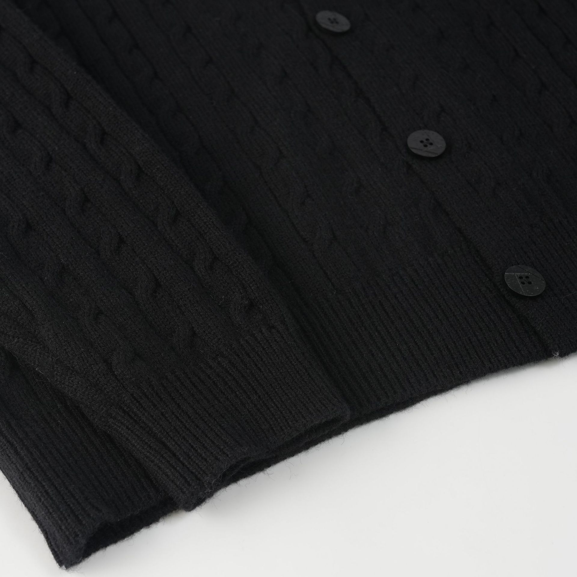 Relaxed Two-Tone Polyester Cardigan