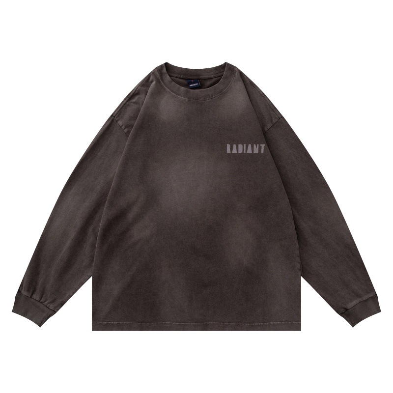 Vintage Ombre Ripped Graphic Gender-Neutral Long-Sleeve T-Shirt