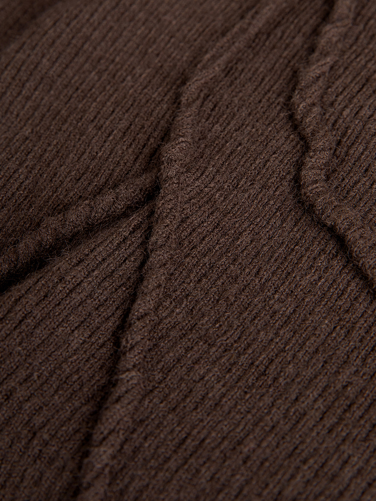 Wool Blend Fitted Crew Sweater