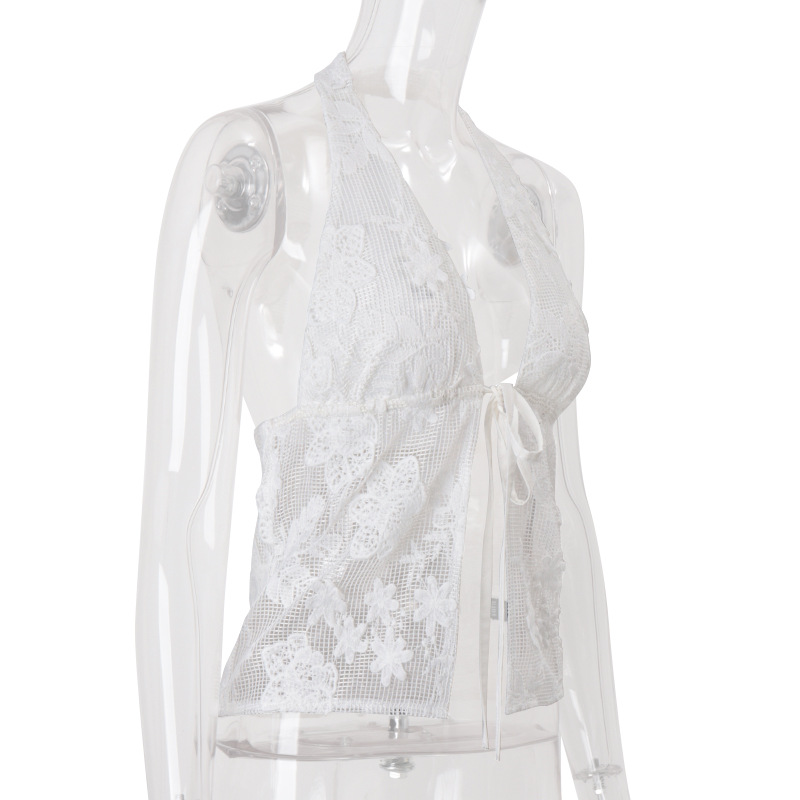 Bohemian Vacation Lace Tie-Neck Strapless Camisole