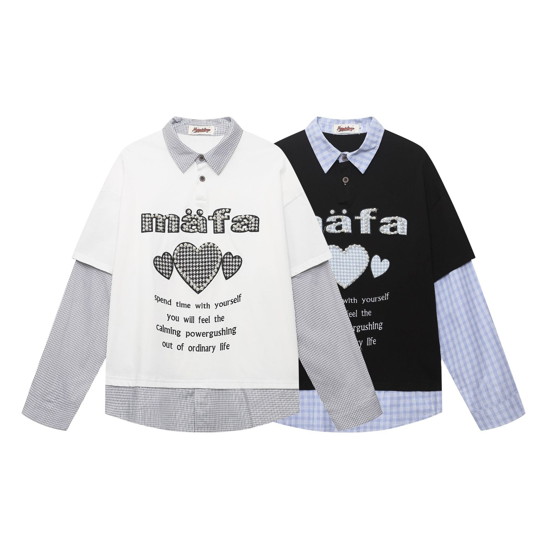 Long Sleeve Cotton Layered Panel Hoodie