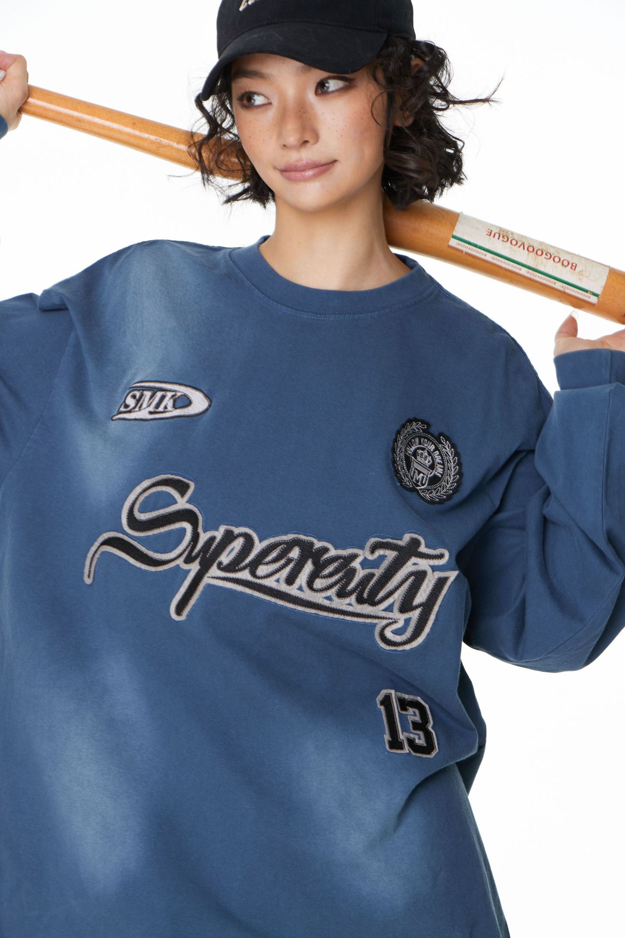Vintage Mixed Stitched Cotton Crew Sweatshirt