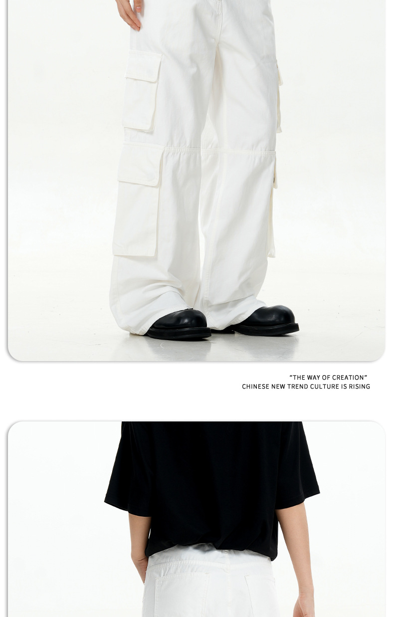 Work Pants for Men and Women Pure Cotton Vintage Straight Leg Casual Wide-Leg Long Pants