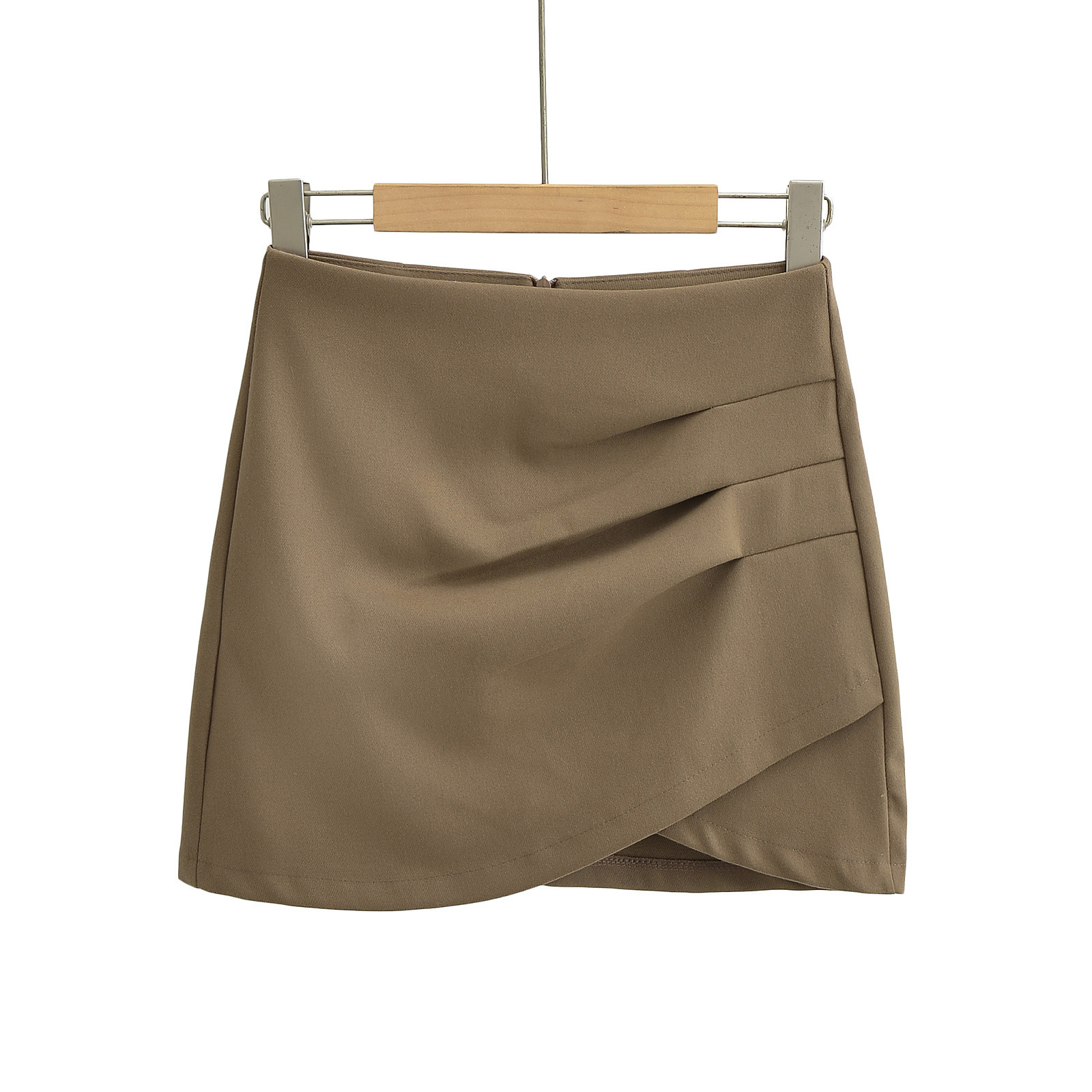 Asymmetrical Unprinted Cotton Blend Streetwear Skirt