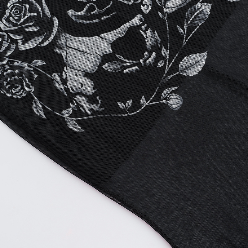 Hooded Sleeveless Skull Streetwear High Waist Bodycon Dress