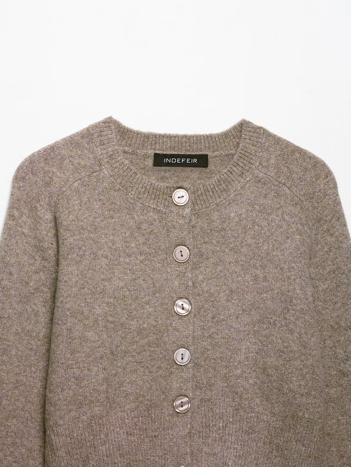 Ladies Crewline Full Sleeve Buttoned Plain Polyester Sweater