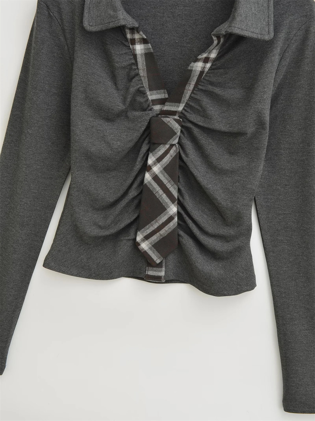 Bold Grid Lapel Dual Slim Outfit