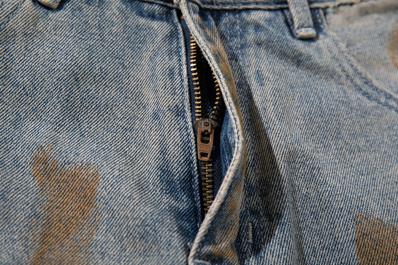 Style Casual Knife-Shape Pants Men Loose Straight Leg Distressed Autumn Fashion Vintage Ripped Jeans