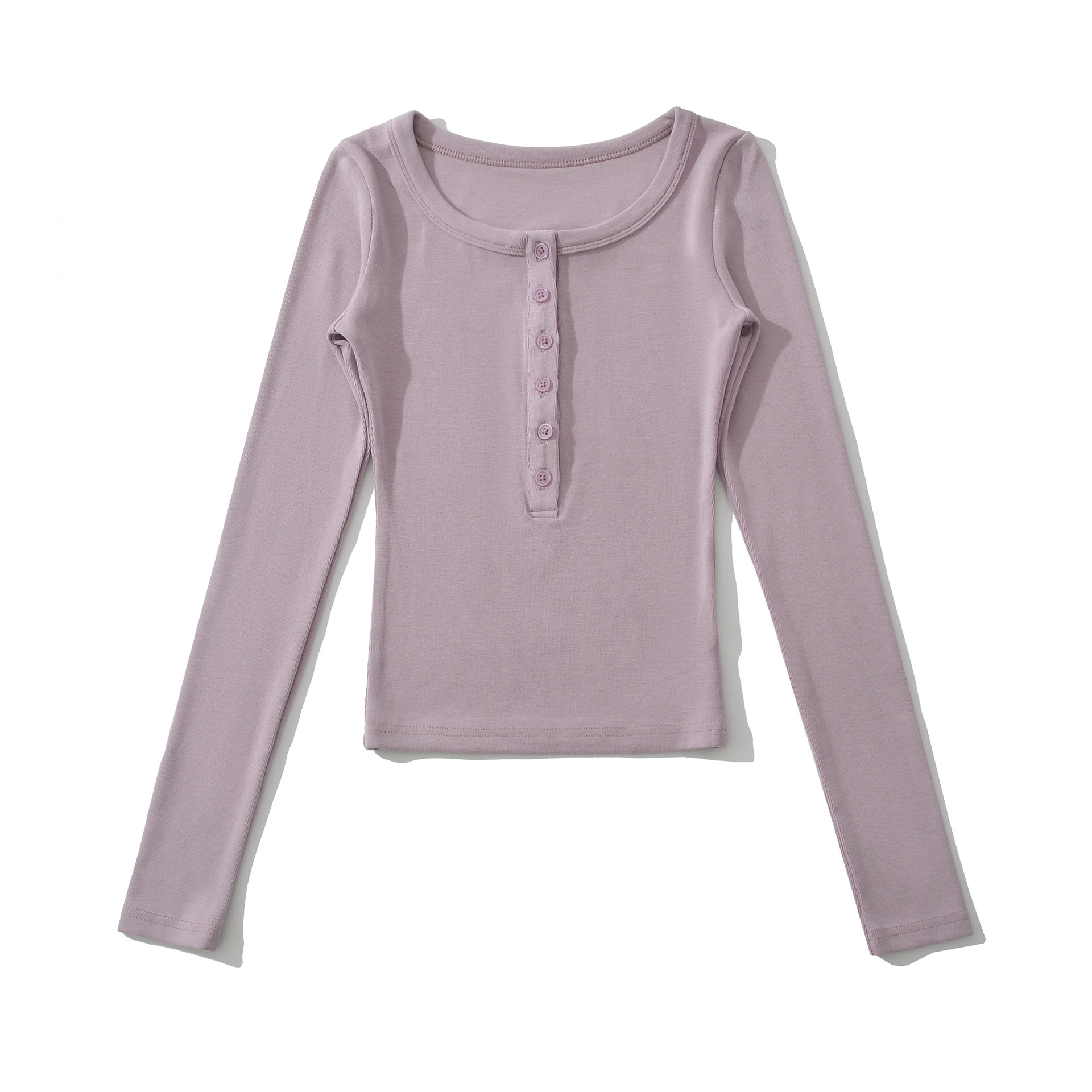 Full Sleeve Slim Fit Solid Color T-Shirt