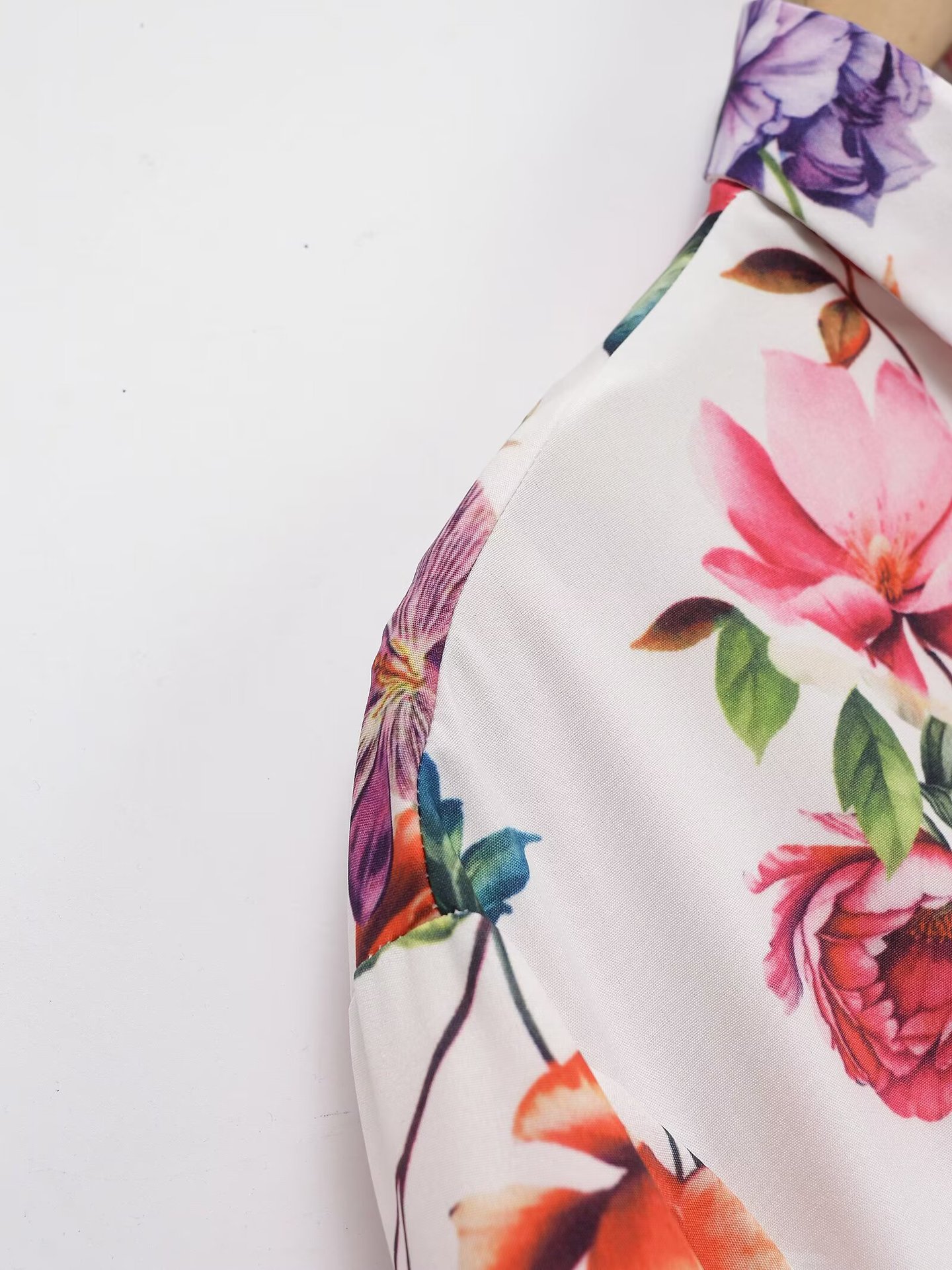 Women's Clothing with Belt Printed Poplin Midi Dress