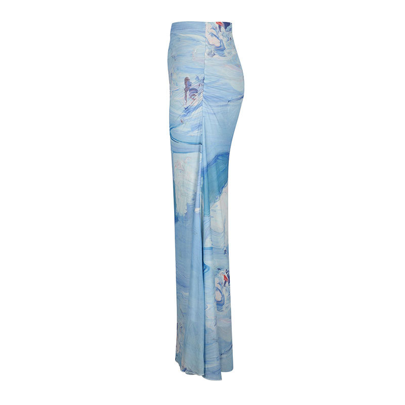 Soft Glossy Swirl Polyester Skirt