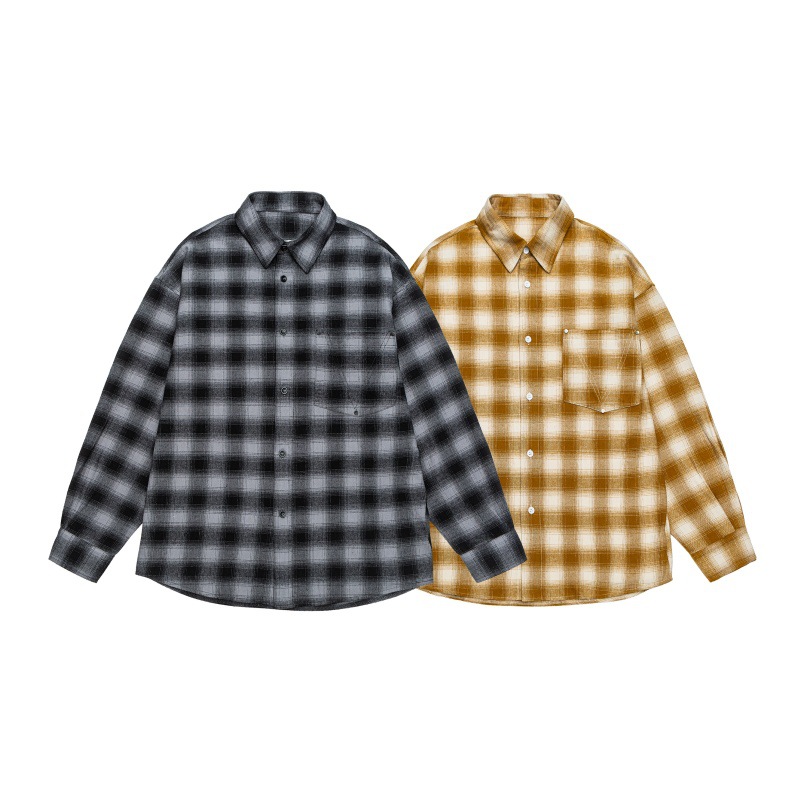 Men's Oversized Striped Cotton Long Sleeve Shirt