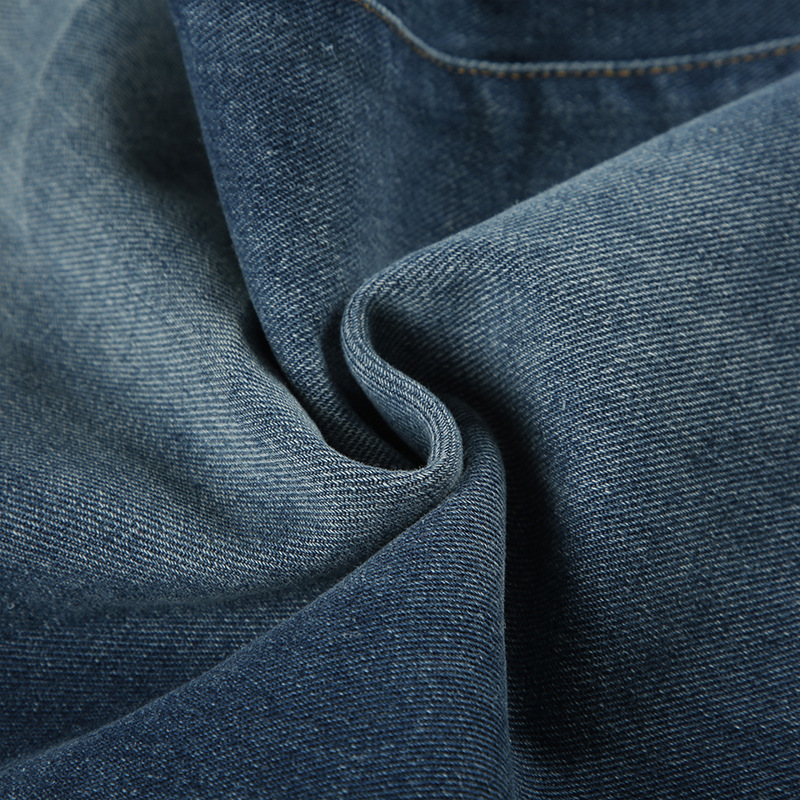 Vintage pleated washed denim jeans with loose fit and low waisted design for the street