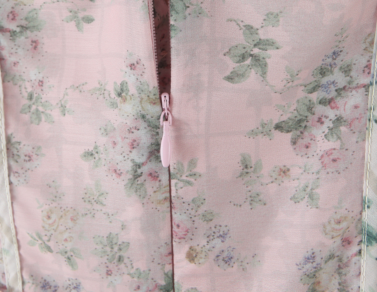Square Neck Botanical Print Short Puff Resort Dress